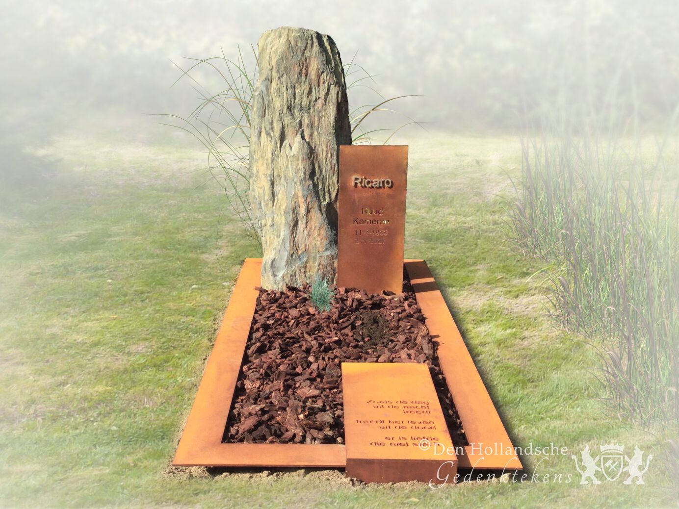 Natuurlijk Cortenstaal Grafmonument Den Hollandsche Gedenktekens